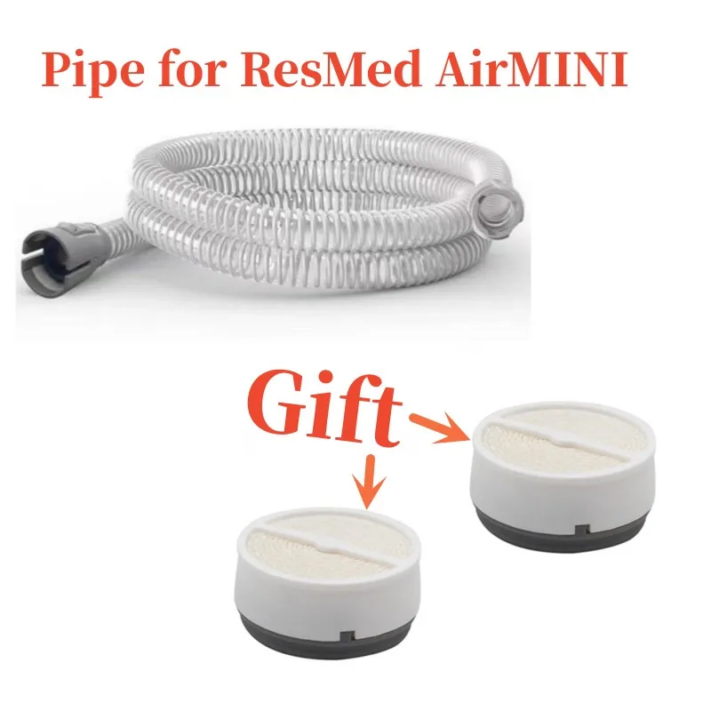 

OriginaResMed AirMini Ventilator Accessories Hose Pipe Pipeline with Free 2Pcs HumidX HUmidAirX Plus Waterless Humidifier Filter