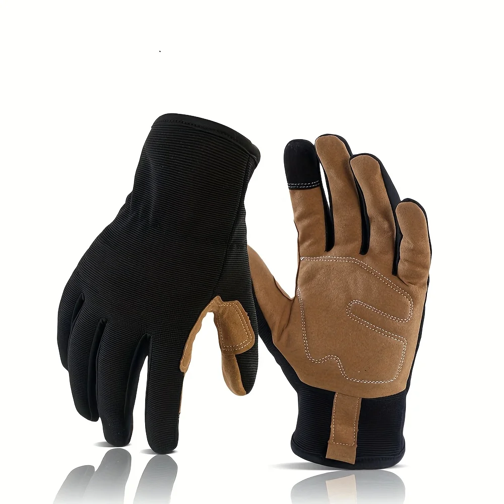 Gloves for Men Multi-Purpose Full Finger Touchscreen Gloves Lightweight Comfortable And Elastic Cuff Design, Utility Work Gloves