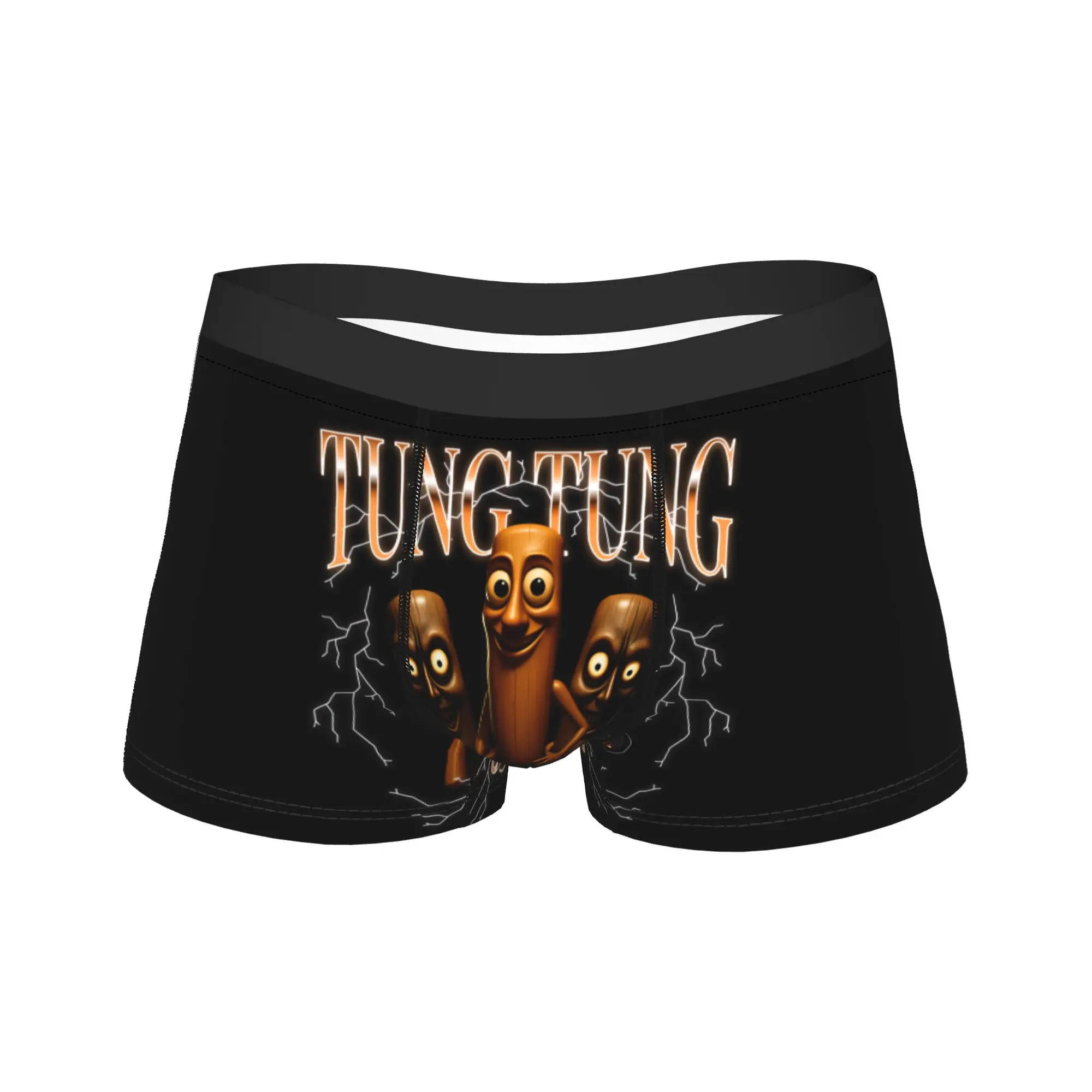 

Мужские трусы-боксеры Tung Tung Sahur Dark Lightning: мягкие, модные, высококачественные, больших размеров