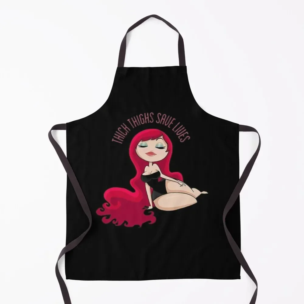 

Thick Thighs Save Lives Apron Kitchenware Kitchen Handle For Women cooks clothes Apron