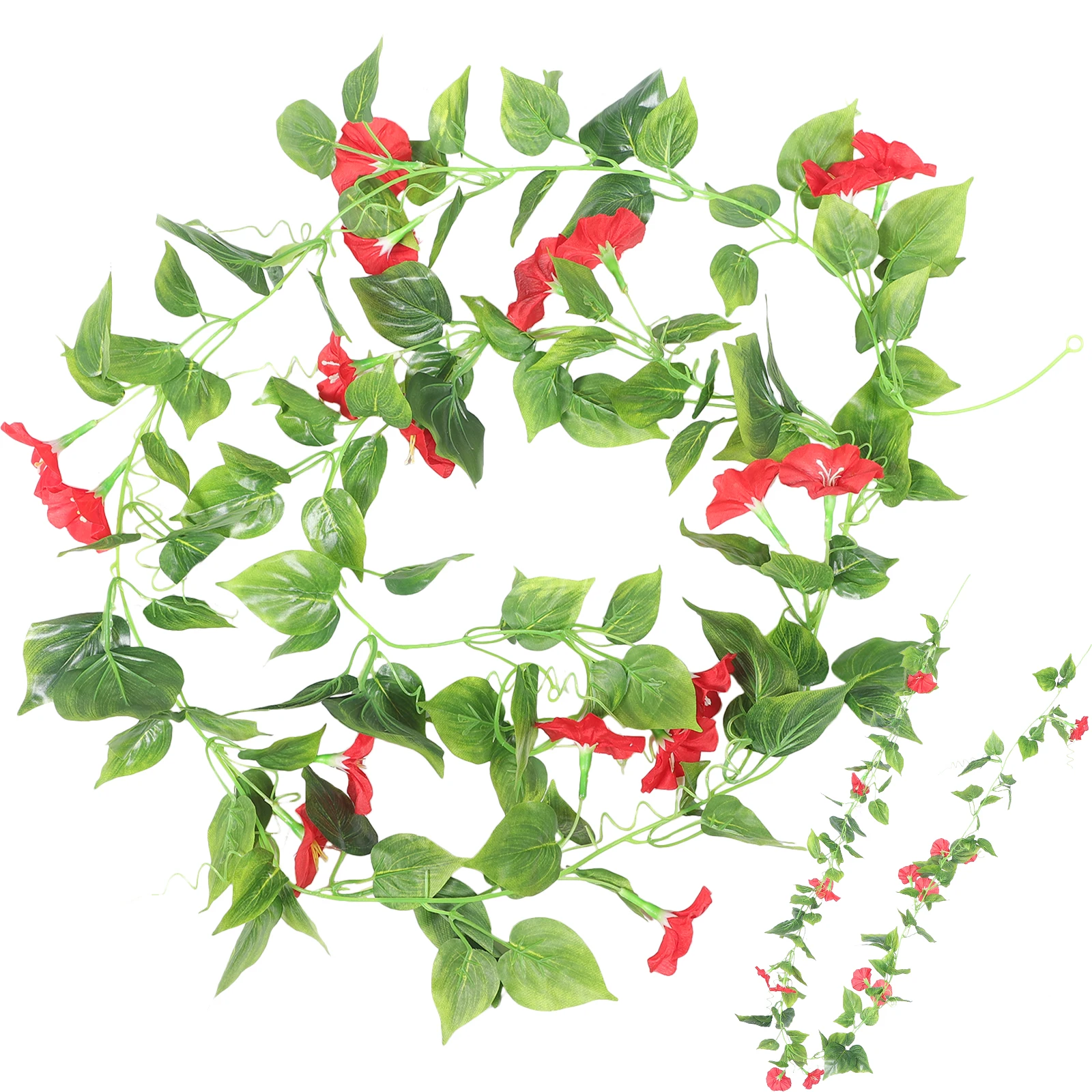 

2Pcs Artificial Silk Morning Glory Hanging Vines Garland Decor Fake Plants Home Garden Balcony Wedding Party Centerpiece