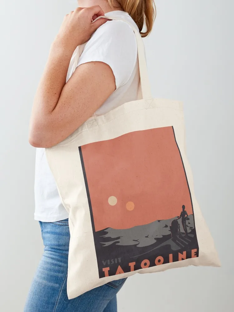 

Visit Tatooine Tote Bag shopping bags foldable sacs de shopping Custom bag Handbags women