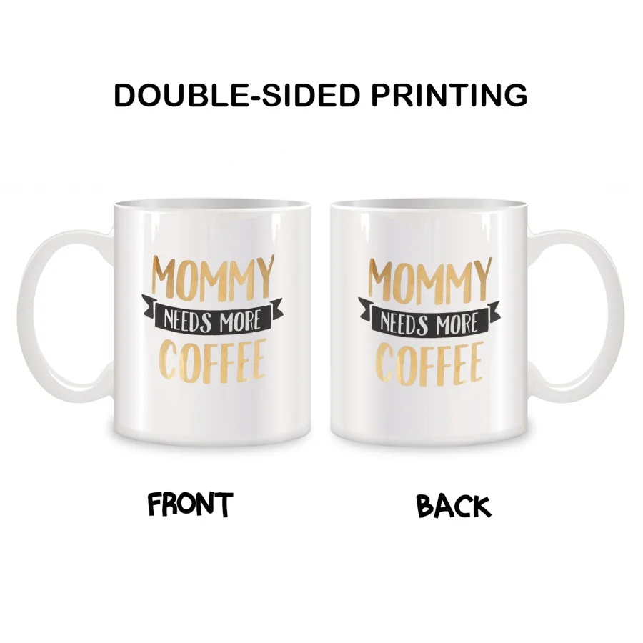 Mommy Needs More Mugs For New Mom Women Mother Mama Grandma Birthday Gifts Novelty Coffee Ceramic Tea Cups White 11 oz