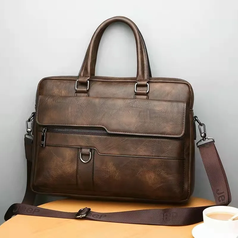 Luxury Brand Business Briefcase Men Leather Handbag For Man Messenger Shoulder Bag Office A4 Laptop Crossbody Bag MaleTote Bags