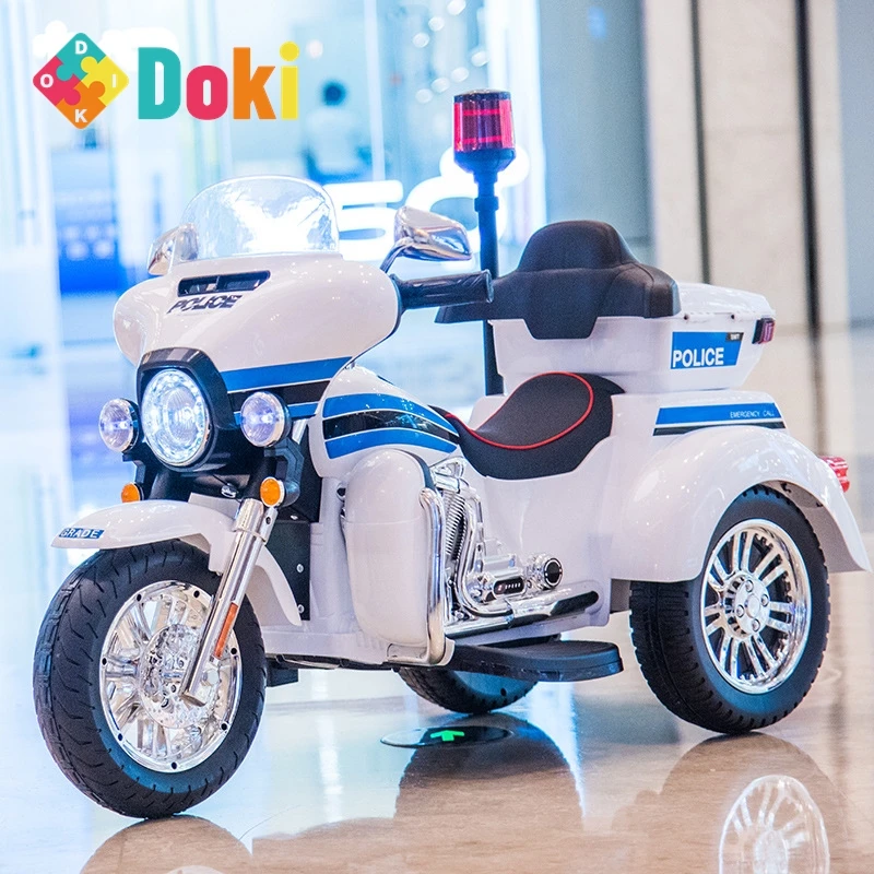 DokiToy-Moto électrique pour enfants, voiture jouet à trois roues aste, peut s'asseoir pour deux personnes, mâle et femelle, bébé et enfants