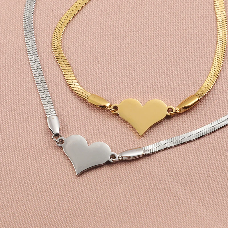 20pcs Heart Chain Bracelet for Women Minimalist Love Blade Snake Link Bracelets Fashion Casual Daily Wear Jewelry Gift