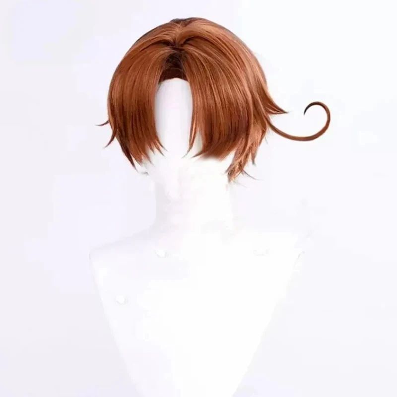 

v;3,f\6,k;Axis powers hetalia APH Italy cosplay reddish brown short Wig Feliciano Vargas Heat Resistant Synthetic r;6,b\7,j/