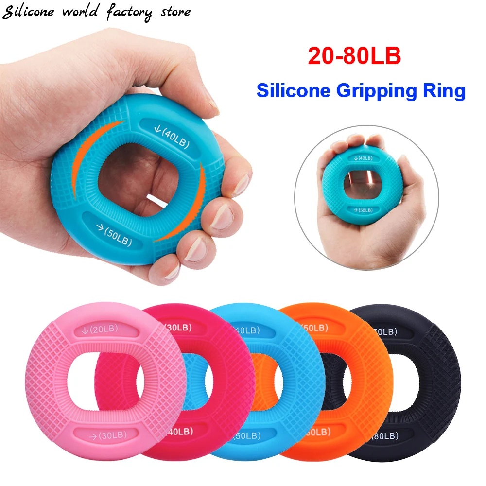 

Silicone world Adjustable Hand Grip 20-80LB Gripping Ring Finger Forearm Trainer Carpal Expander Muscle Exercise Gym Fitness