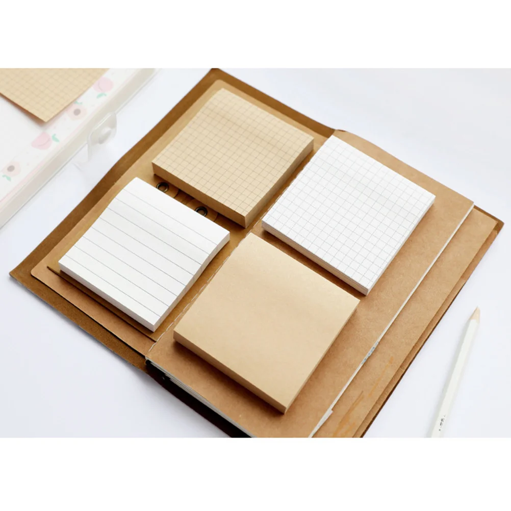 7Pcs Eco-Friendly Kraft Paper Premium Cowhide Material Horizontal Line Office Message Note for School Office