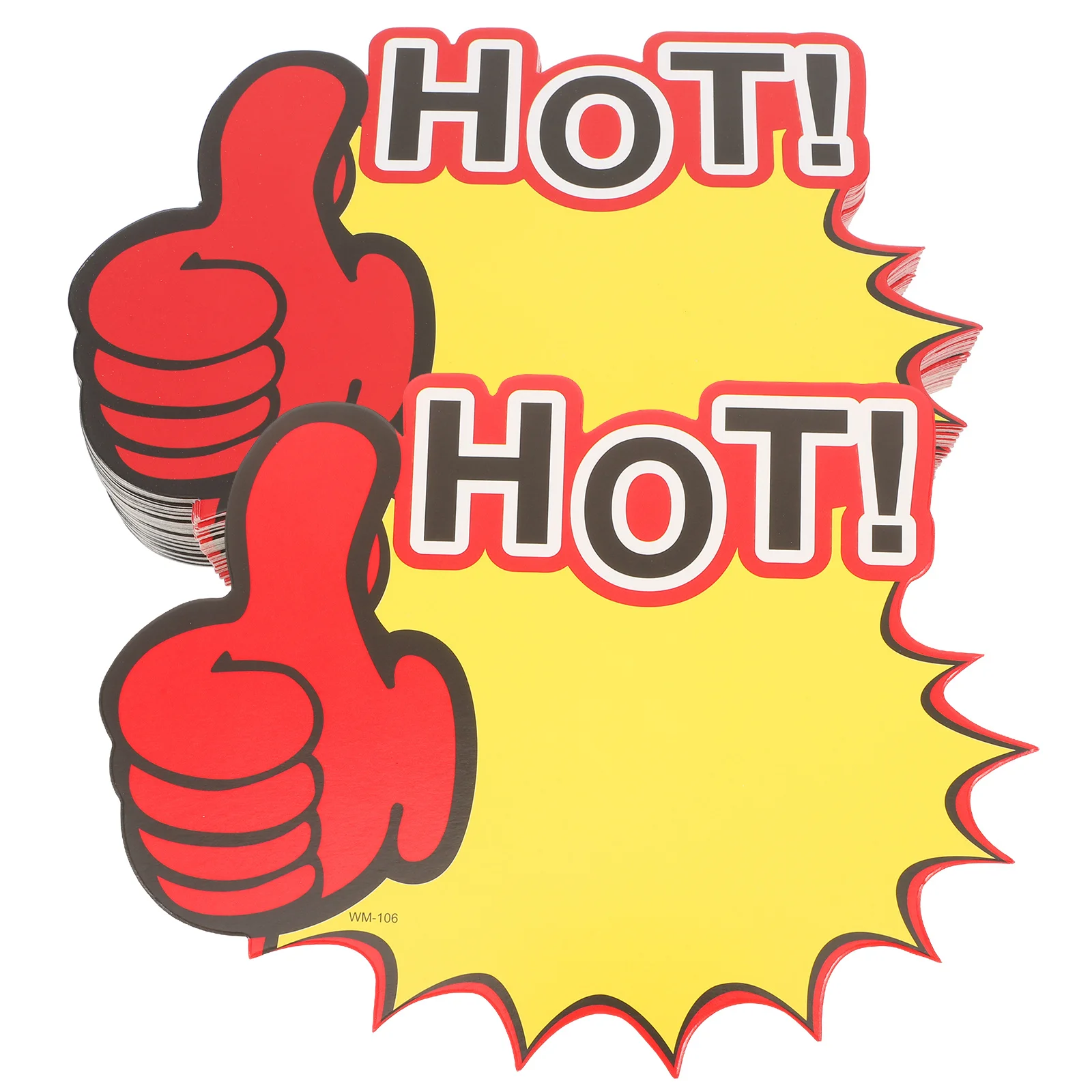 

100Pcs Bright Tags Retail Signs Easy Use Burst Design Blank Cards Supermarket Display Garage Sales Decor