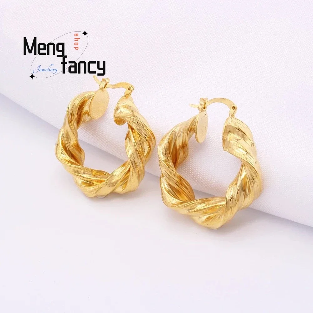 

Sand Gold 24K Earrings Charms Fashion Sexy Young Girls Fine Jewelry Sets Wedding Souvenir Personalized Luxury Women Holiday Gift