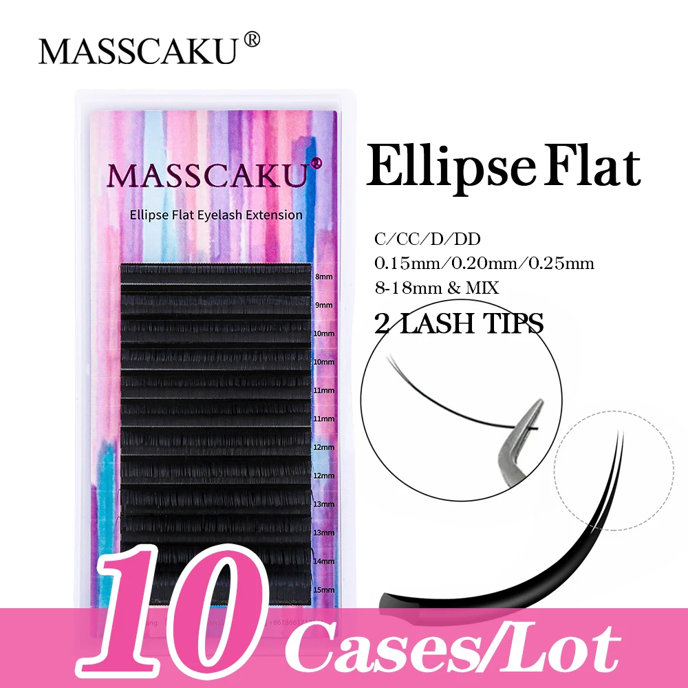 10case/lot Free sample 0.15 0.20 thickness faux mink lashes real siberian fur ellipse flat eyelashes with customized packaging