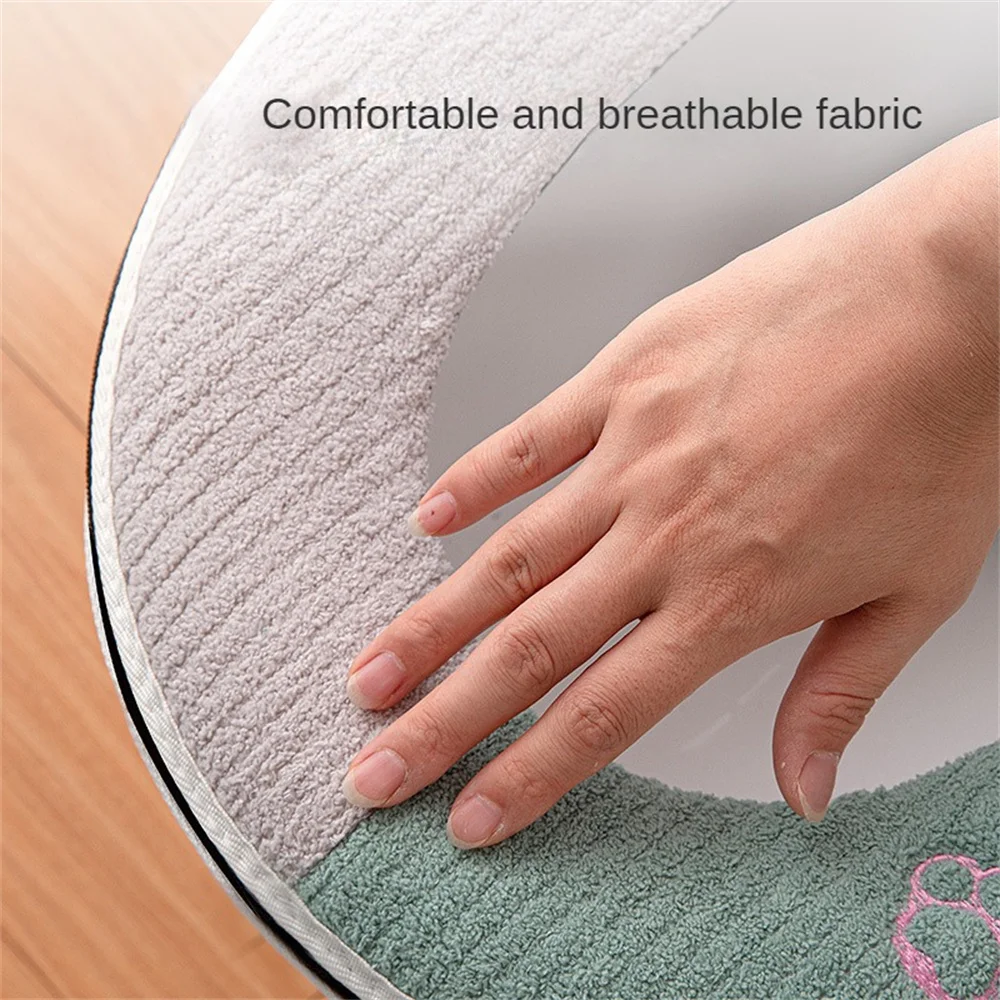 Plush Toilet Mat Comes With Carrying Handle. Any Wash Waterproof Material Thickened Toilet Mat Comfortable Clean Easy To Install