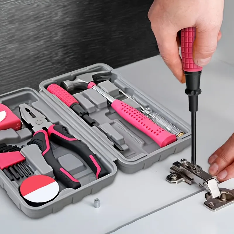 مجموعة أدوات إصلاح المنزل مع مفك براغي مطرقة نائب في صندوق الأدوات - أدوات منزلية شاملة لمشاريع DIY #3