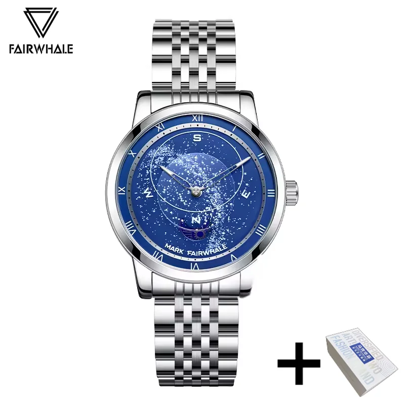 Mark Fairwhale Classic Business Watches Men Luxury Waterproof Quartz Watch Fashion Starry Sky Wristwatch Male Hot Sale