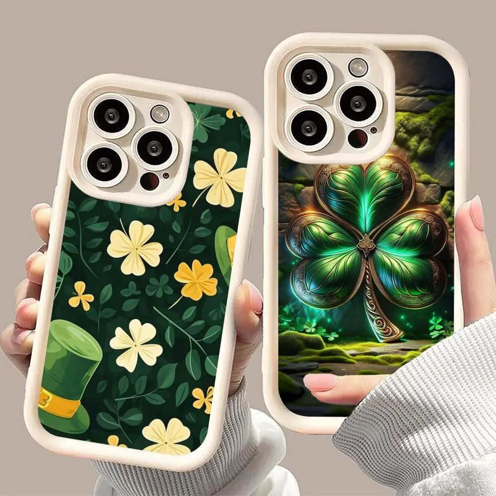 

Saint Patrick's Day Phone Case for iPhone 17 16 15 14 13 12 11 Air Pro Max Plus White Soft TPU Shockproof Cover