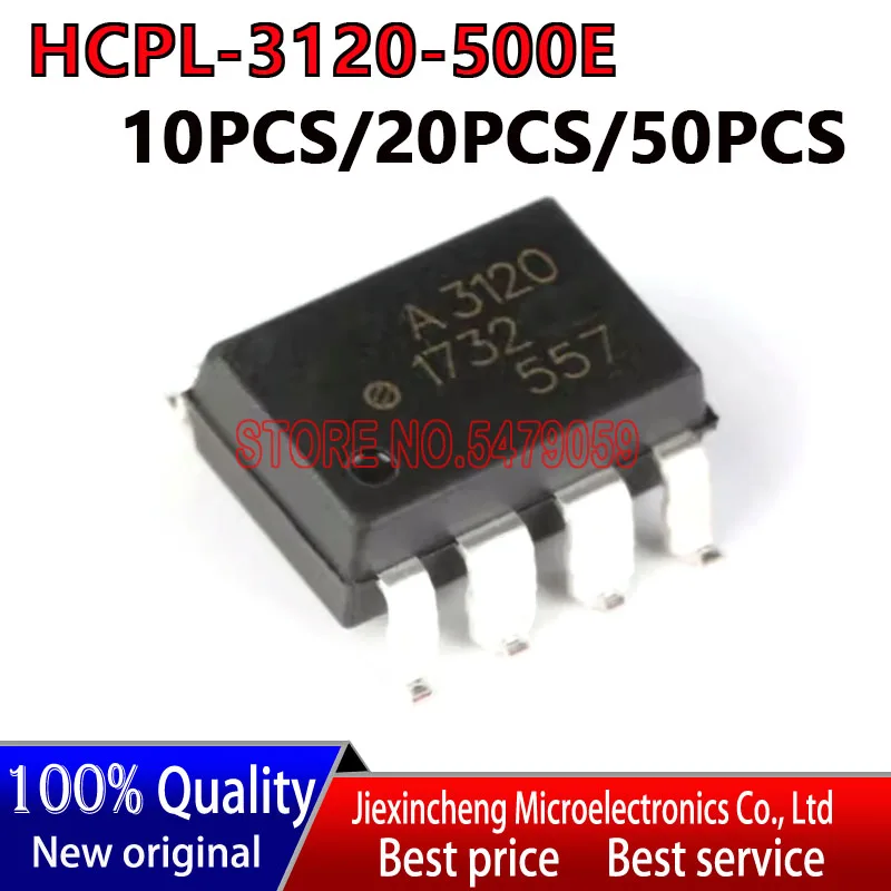 HCPL-3120-500E A3120 HCPL-3120 SOP8 IGBT Driven Optoacoplador Chip, novo original