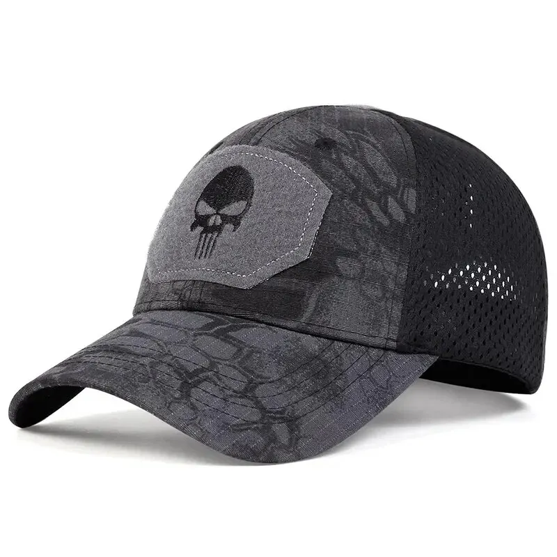 Camouflage Plaid Military Training Cap Spring Summer Outdoor Sports Sunshade Sun Protection Mesh Hat Casual Peaked Cap