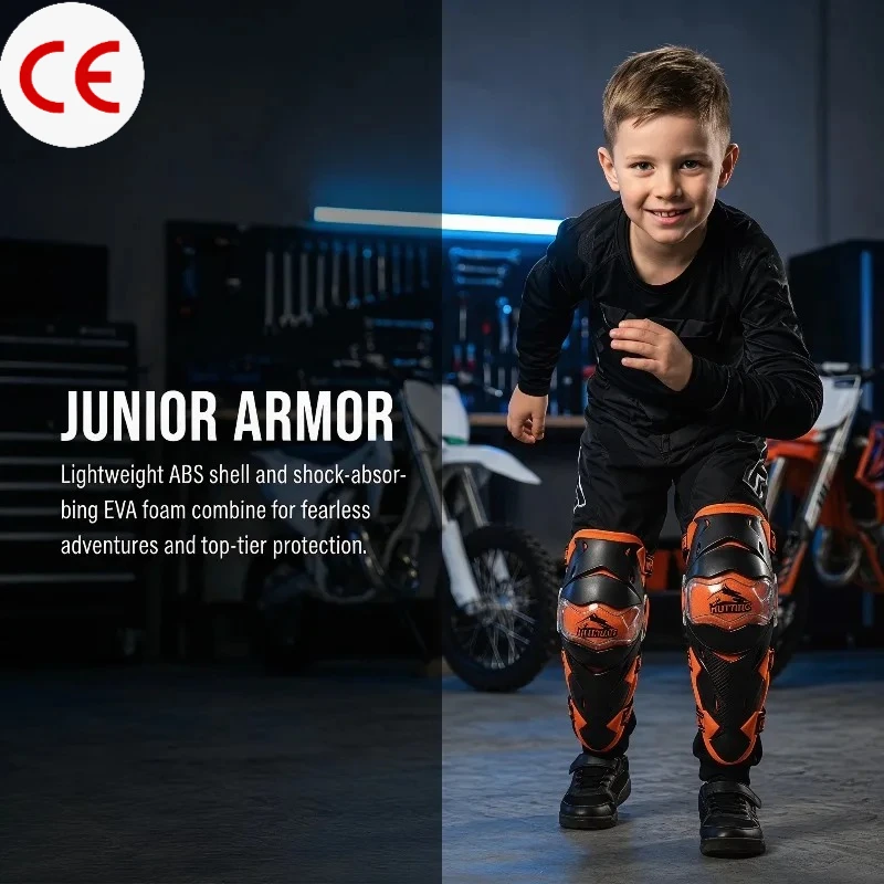 

KN01H Kids Youth Motorcycle Off-road Knee Pads PP Hard Shell EVA Liner Anti-collision Fall Protection Motocross MTB Knee Guards
