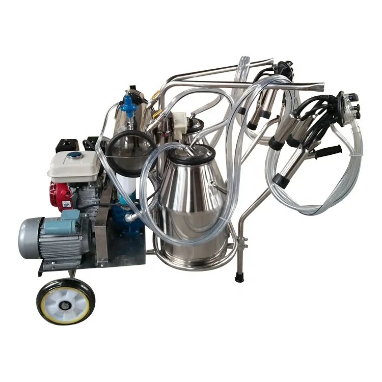 

Cow Goat Cluster Portable Full Automatic Electric Diesel Engine Pump High Efficiency Milking Machine 25L Stainless Steel Buckets