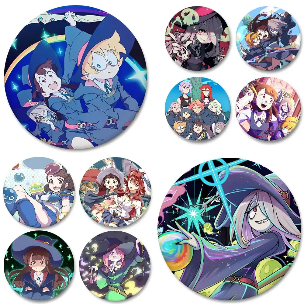 Pin Redondo de Anime Little Witch Academia, Broche Creativo, Accesorio para Ropa y Mochila