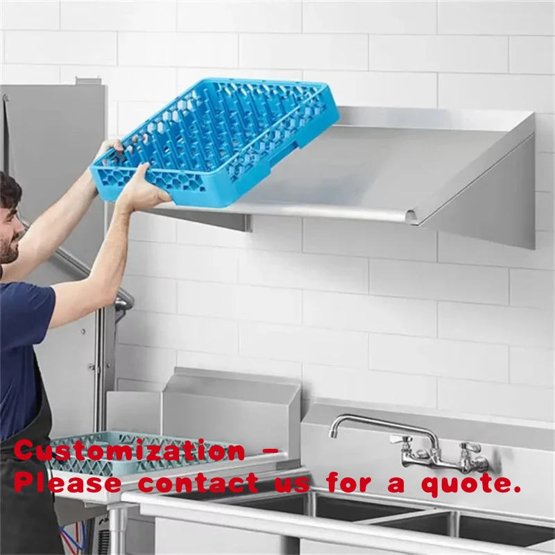 

Customize.High-End Commercial Stainless Steel Wall-Mounted Inclined Shelves Durable Restaurant Kitchen Islands