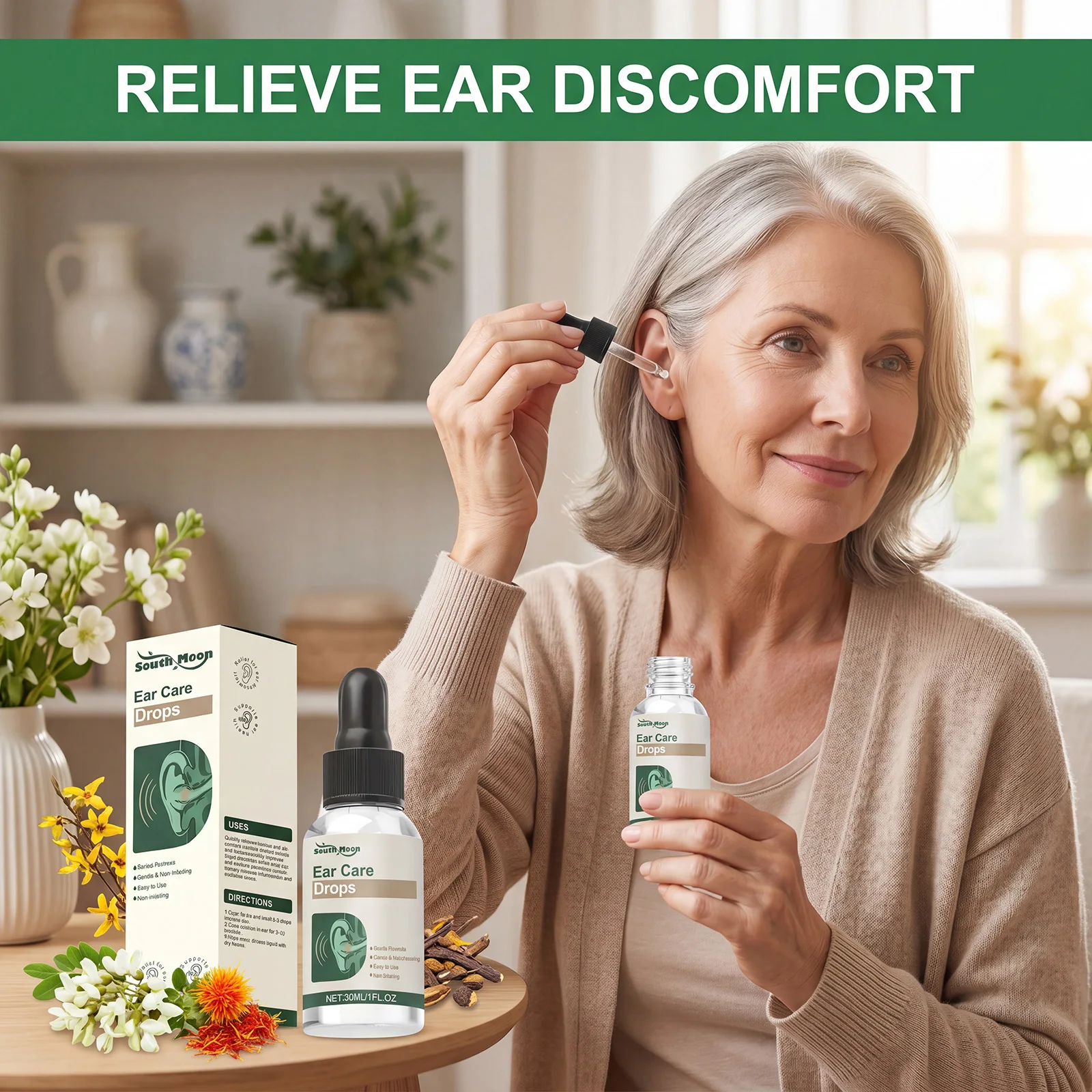 30ml Ear Care Drops Non-Irritating Tinnitus Relief Drops Soothe Ear Discomfort Daily Ear Health Gentle Care For Use