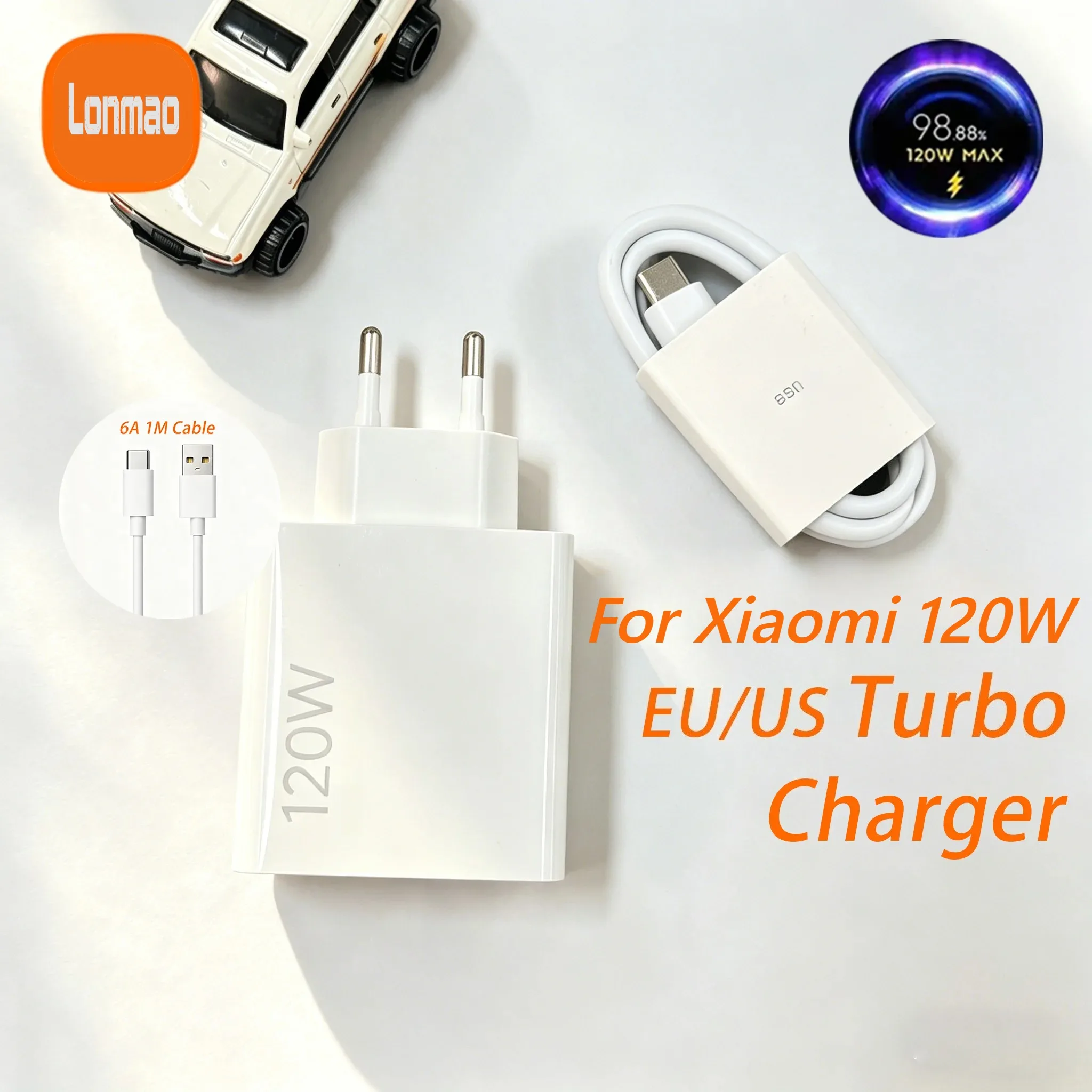 120W For XIAOMI EU/US Mi 17 14 Pro 15 Fast Charging Adapter Turbo 