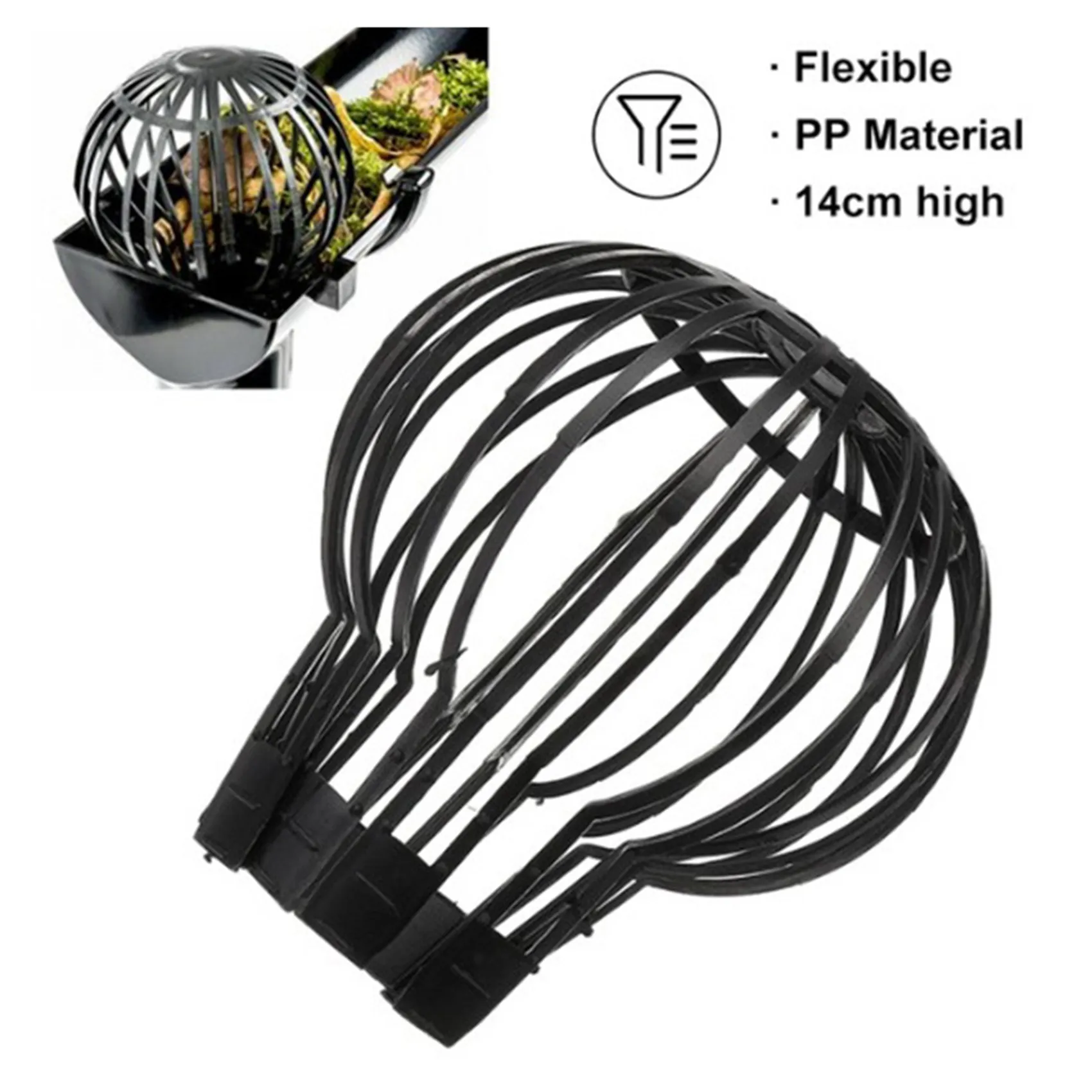 

ABJN-20PCS Gutter Guard Downspouts Filter Strainer Preventing Leaf Debris Branches Roof Moss From Clogging The Pipes