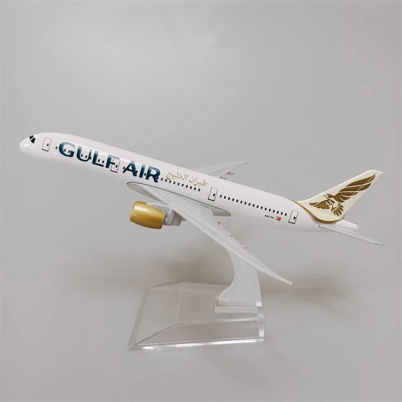 16cm 1/400 escala avião modelo b787 gulf air companhia aérea diecast liga de metal avião crianças brinquedos coleção decoração casa