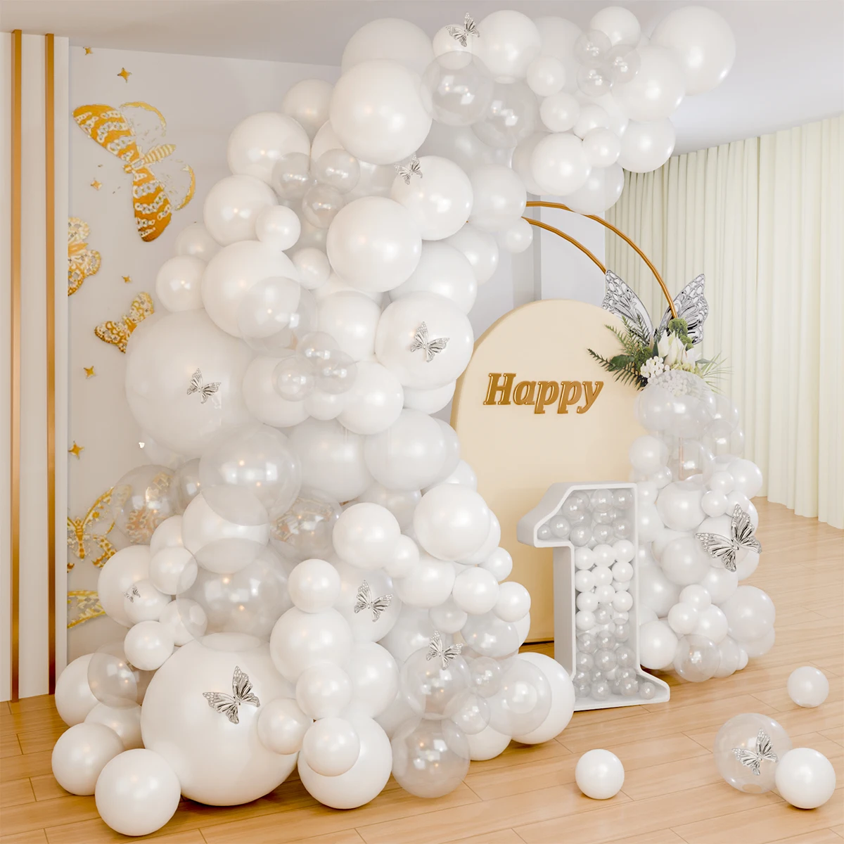 

111Pcs Pearl White Balloons Garland Arch Kit White Ivory Latex Balloon For Wedding Birthday Anniversary Decorations Baby Shower