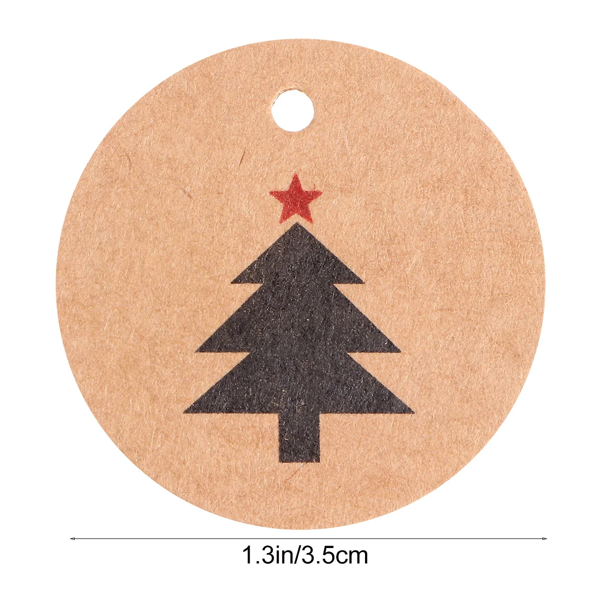 200개 라운드 크리스마스 종이 태그, 걸이 구멍 디자인, 크리스마스 선물 태그, 휴일 DIY 공예 프로젝트용 장식 라벨