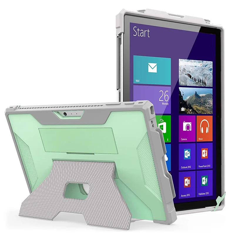 For Microsoft Surface Protective Shell Handheld Tablet 12.3 Inch Pro 4/5/6/7 Universal Case TPU+PC Back Cover with Bracket