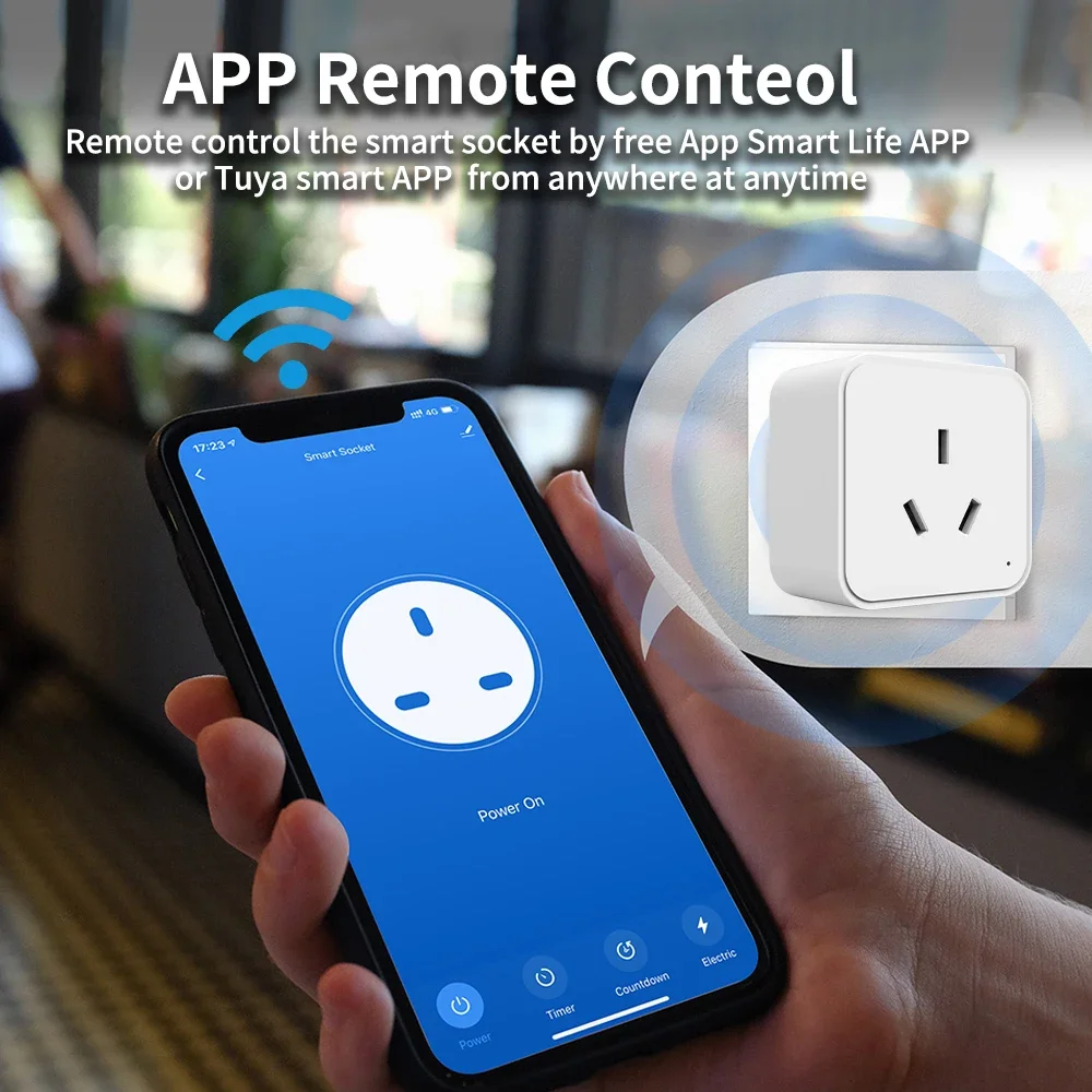 Enchufe inteligente Tuya Wifi Zigbee 16A con función de medición de energía enchufe inteligente AU Control por aplicación Smart Life funciona con Alexa Google Home
