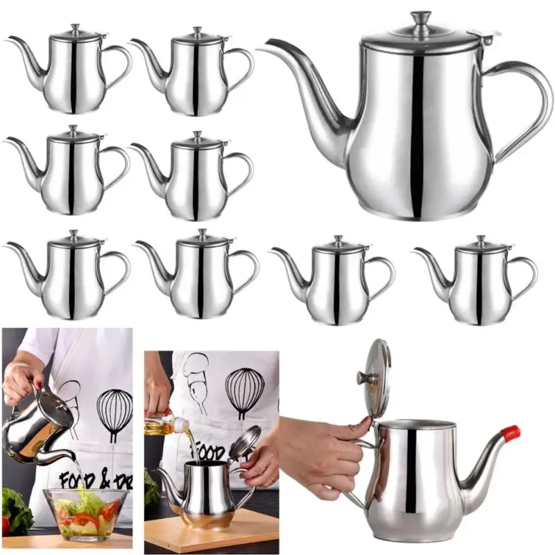 Kitchen tools Stainless Steel Teapot with Filter Kitchen Oil Filter Pot Seasoning Container Coffee Holder Tea Kettle Kitchen