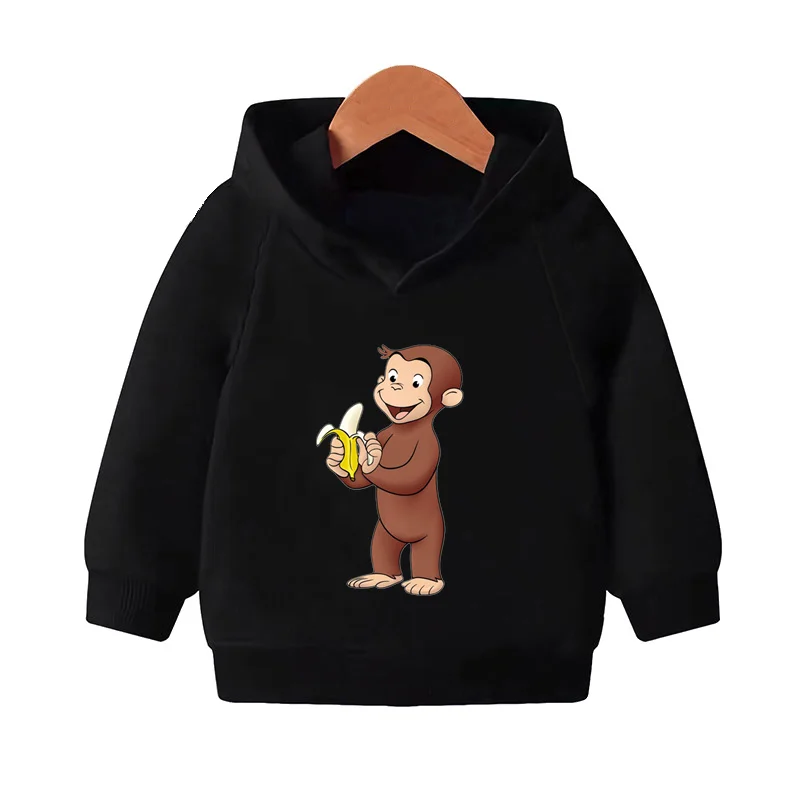 

Curious George Cute Monkey Print Funny Kids Hooded Hoodies Girls Clothes Children Sweatshirts Autumn Baby Pullover Tops,KMT5266