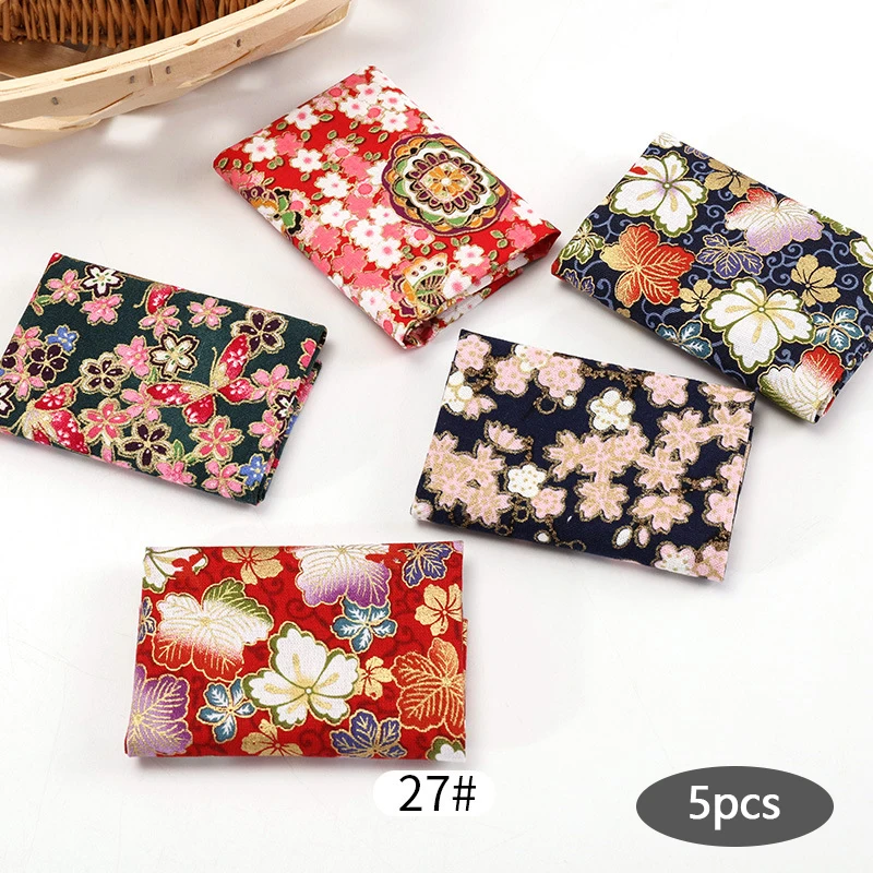 5Pcs 20x25cm Floral Printed Cotton Cloth Sewing Quilting Fabric Material DIY Bundle Patchwork Sewing Trim Bag Needlework Cloth