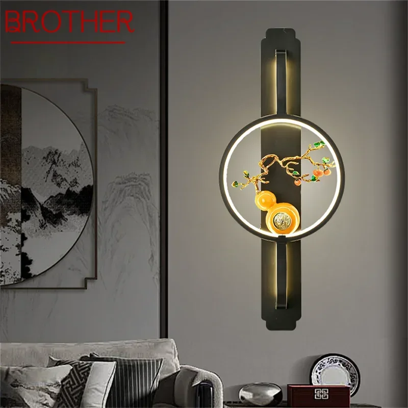 BROTHER Contemporary Brass Wall Lamp Retro Creativity LED Living Room Bedroom Study Room Hotel Villa Hall Way Aisle Light