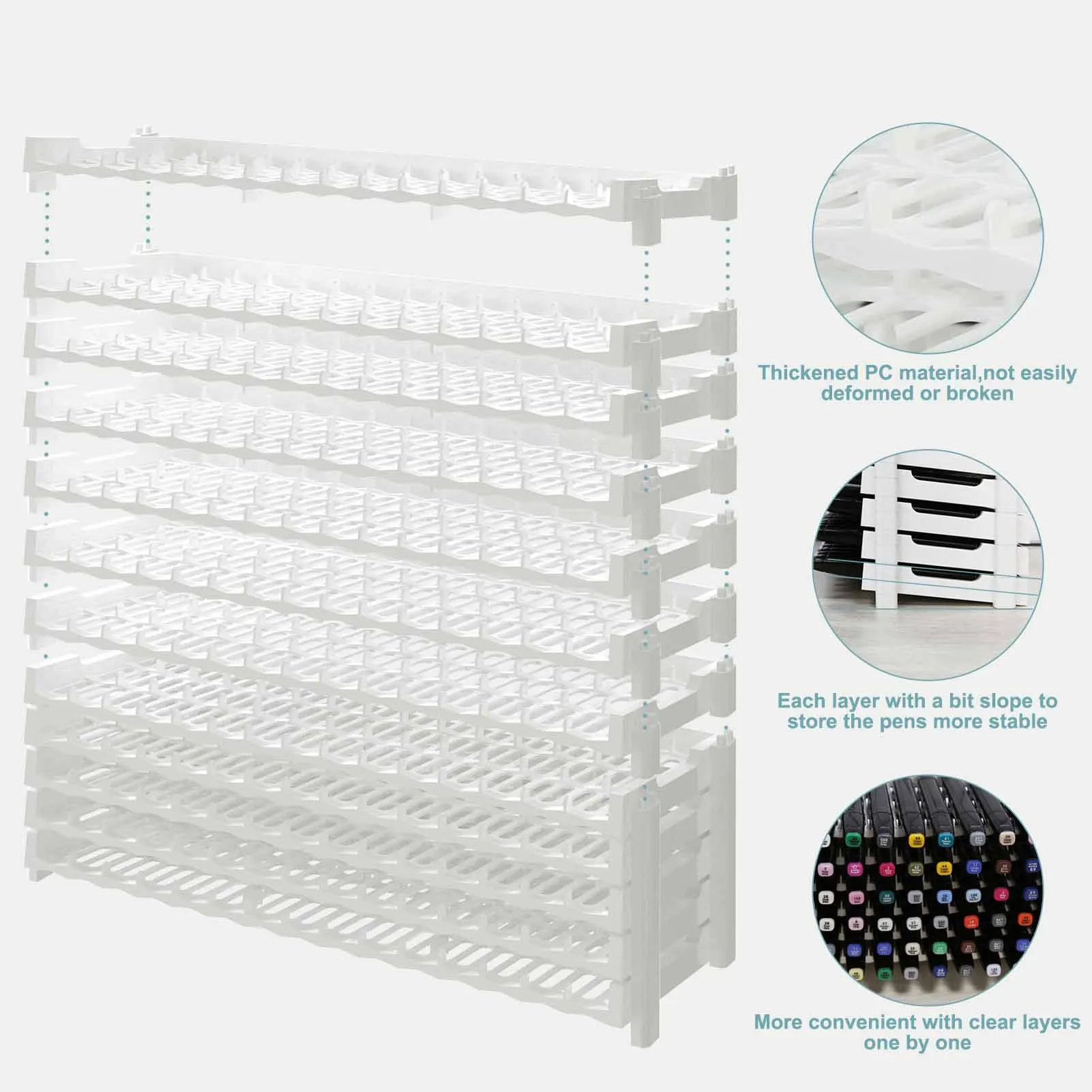 Sn01 Evemodel 180 Sleuven Penhouder Display En Opslag Pen Rack Voor Diverse Kunst Marker Pennen Geweldig Cadeau