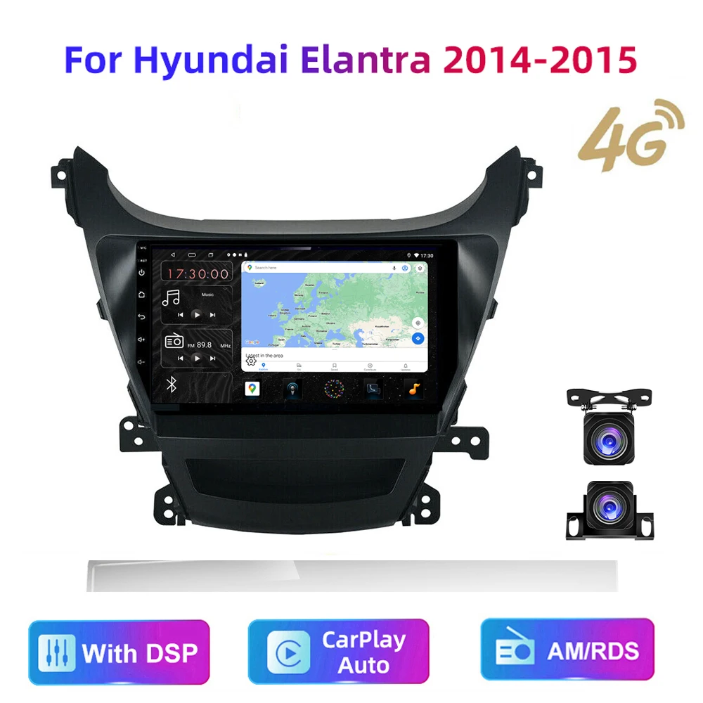 

HD multimedia 9 inch car stereo radio android GPS player with carplay/auto 4G AM/RDS/DSP for Hyundai Elantra 2014-16