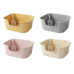 Open Top Pet Litter Tray High Sided Cat Litter Tray Anti Splashing Bedpan Cat Litter Basin for Small and Large Cats Large Space