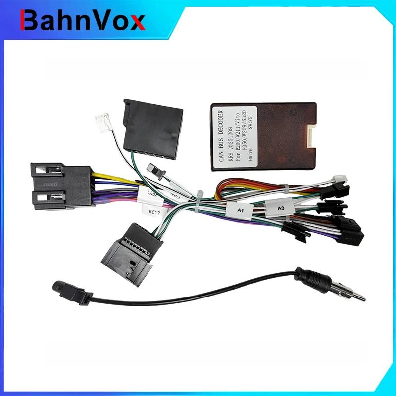 

Car 16pin Audio Wiring Harness Adapter With Canbus Box For Mercedes-Benz W209 2002-2006 C-Class 2002-2004 Stereo Installation