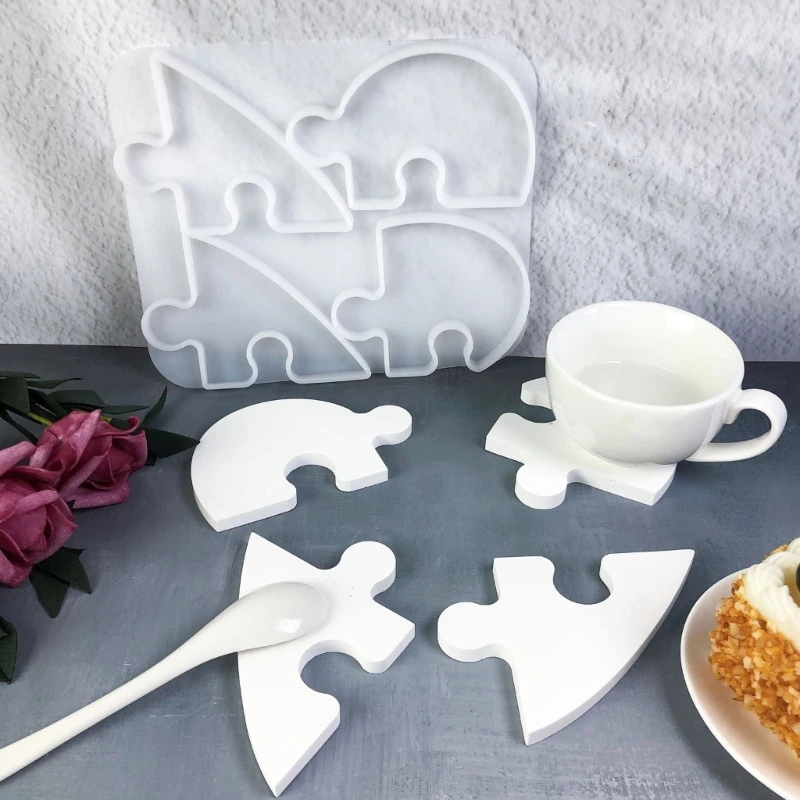 Versatile Heart Shaped Mold Practical Puzzle Heart Ornament Mold For Stylish Coffee Shop Decors R3MC