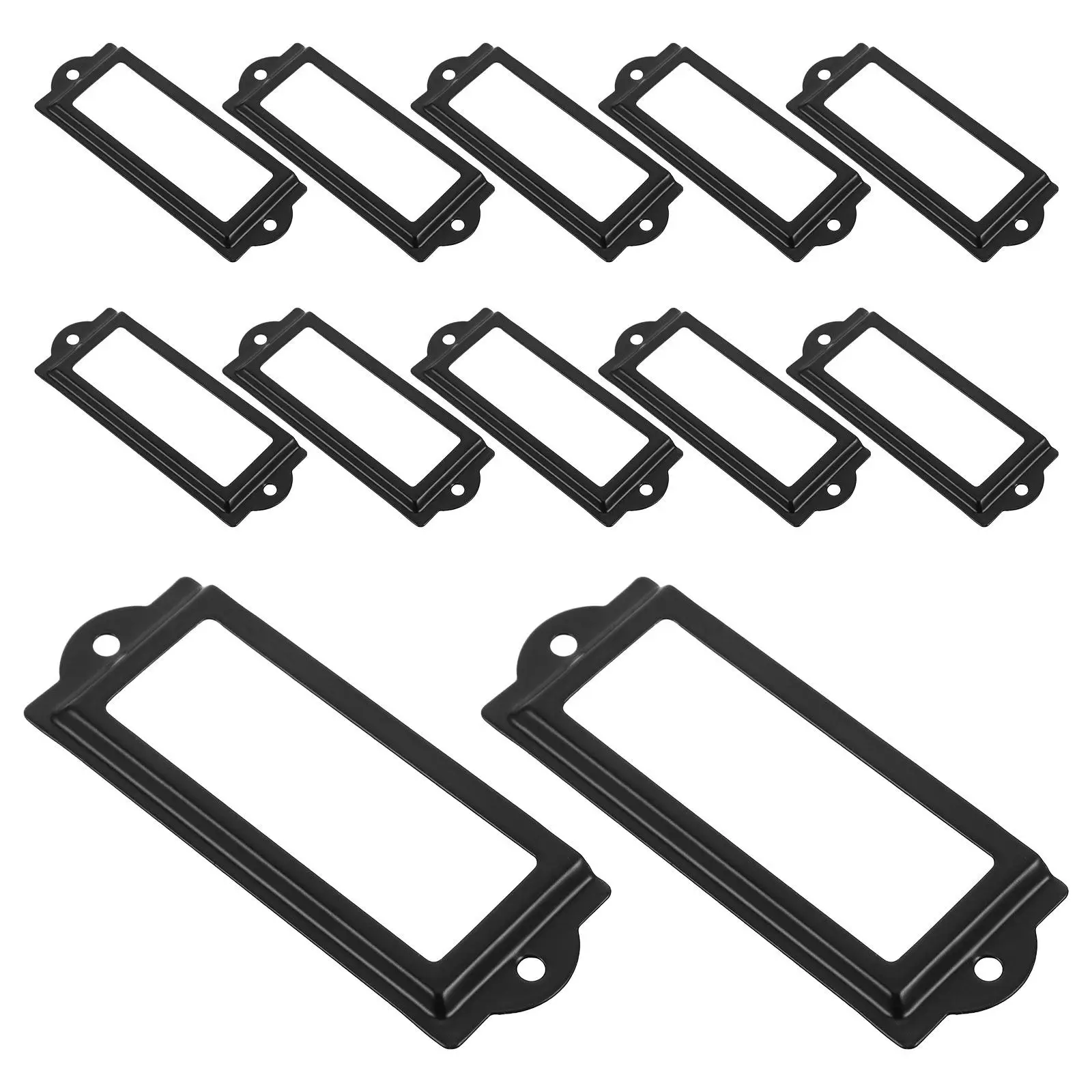 20Pcs Cabinet Label Holder Frame Vintage Iron Metal Business Tag Label Frame for File Drawer Shelf Document Organization Name view 4