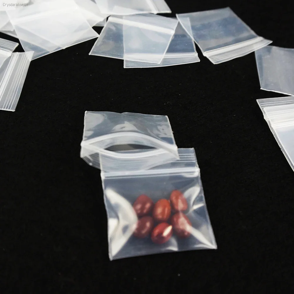 4x5cm Small Bag 1000pcs Clear Super Thicker PE Mini Ziplock Bags Ring/Crystal Plastic Packing Pouch Zipper Reusable Seed Package