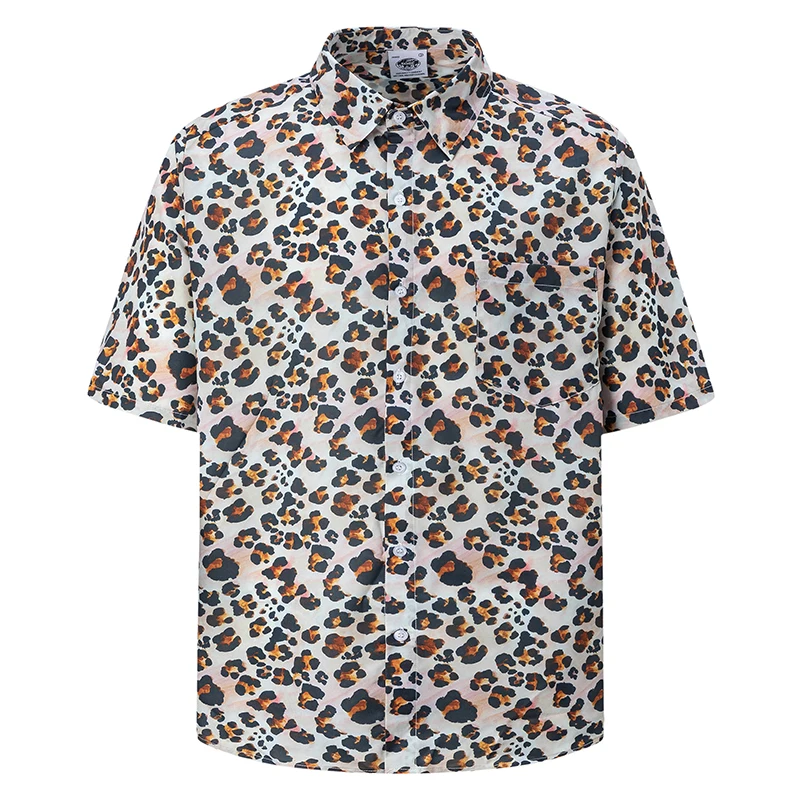 

Summer Mens Hawaiian Beach Shirt Hip Hop Leopard Print Full Print Hawaii Shirt Harajuku Streetwear Fashion Casual Aloha Shirts