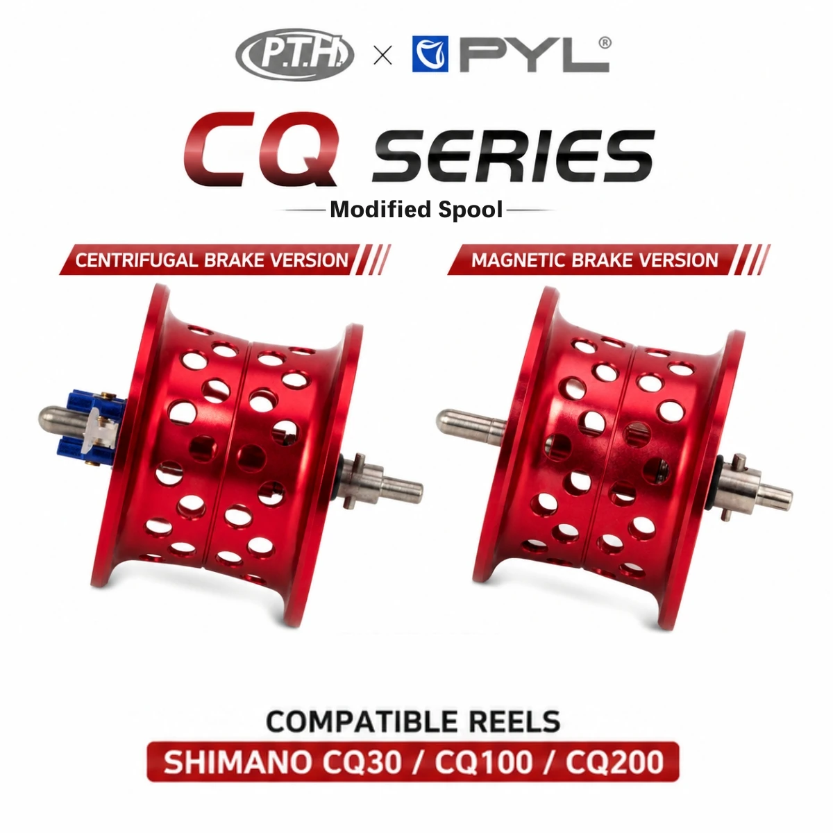 Модифицированная шпулька серии PTH CQ для Shimano Calcutta Conquest CQ30 CQ100 CQ200 с магнитным/центробежным тормозом, улучшенная версия шпули.
