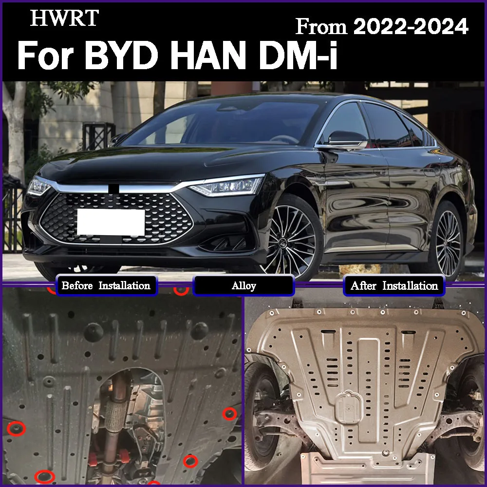 

Engine Chassis Guard Cover Protector Manganese Steel Accessories Auto Parts For BYD HAN DM-i 2022-2024 121KM Engine guard plate