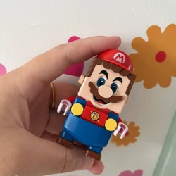 Figuras de acción de Super Mario Bros para niños, Luigi, Mini Buliding, bloques, juguetes de montaje, muñecas, regalos de cumpleaños