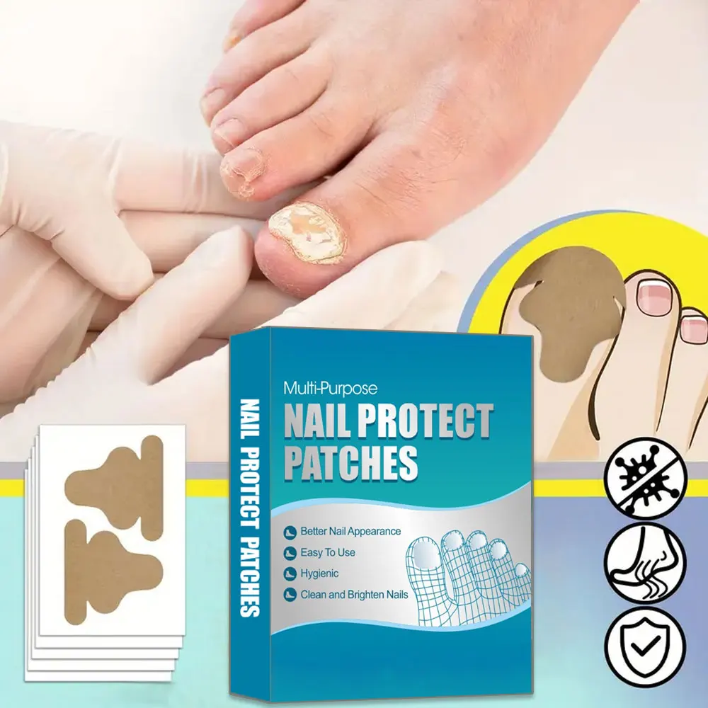 브라운 네일 재생 패치, 발톱 및 손톱용, 접착제가 없는 네일 스티커, 전문 페디큐어 도구 키트